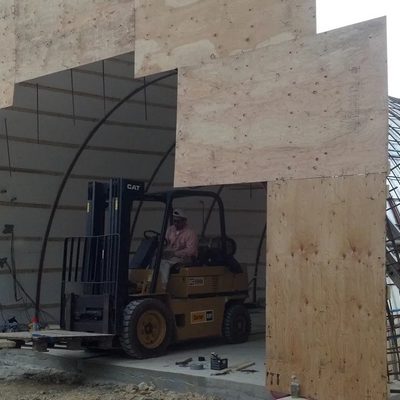 Wine cave construction-plywood mold