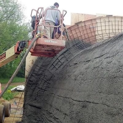 Wine cave construction-concrete spraying